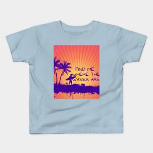 Summer Surf and Waves Kids T-Shirt